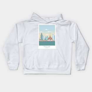 Bangkok Skyline and Temples Kids Hoodie